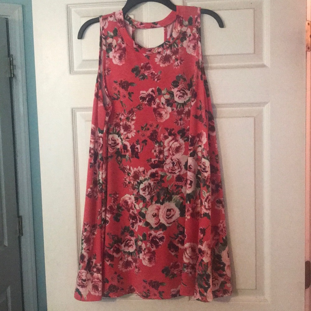 Pink floral tunic